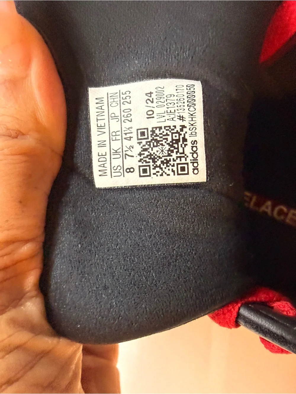 adidas  Black Sneakers with Red Laces and White Stripes